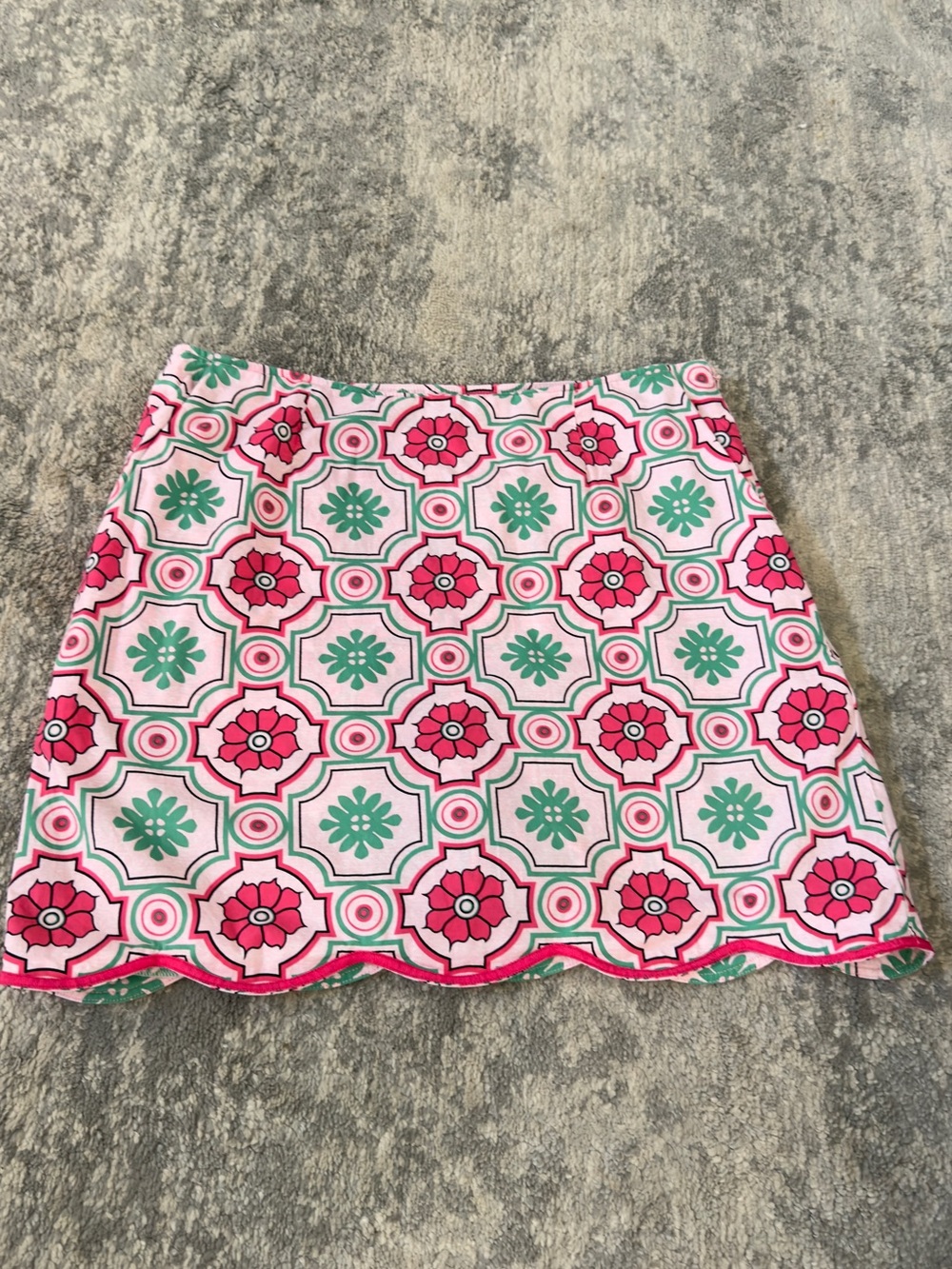 Pink & Green Floral Tile Print Skort - Women's Mini Skort